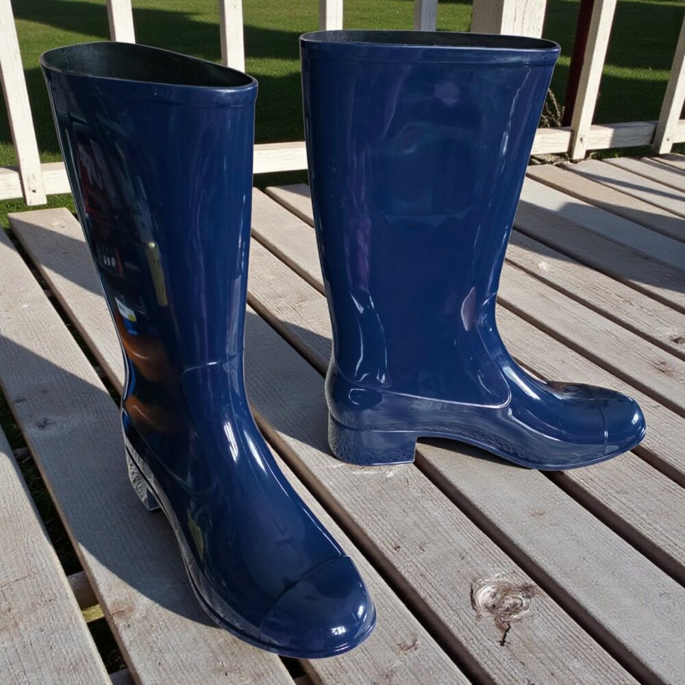 NWOT JEFFREY CAMPBELL ( 8 ) "SHOWER" Women's Rain Boots in Navy
